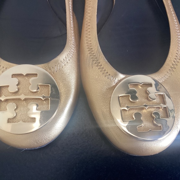 Tory Burch Metallic Gold Flats - Picture 2 of 4